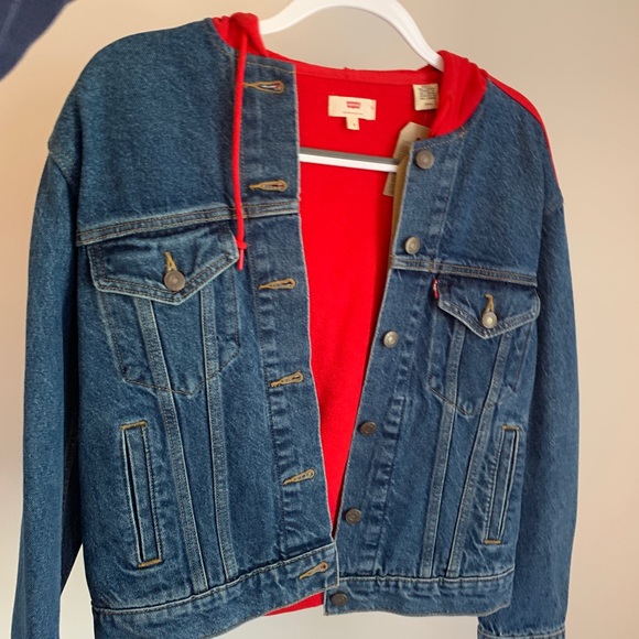 Levi's | Jackets & Coats | Levis Red Jean Jacket | Poshmark